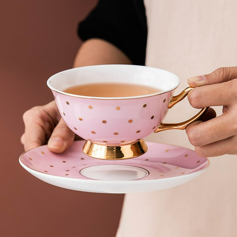 Coffee Tea And Sugar Set - Tasses à café en céramique rose