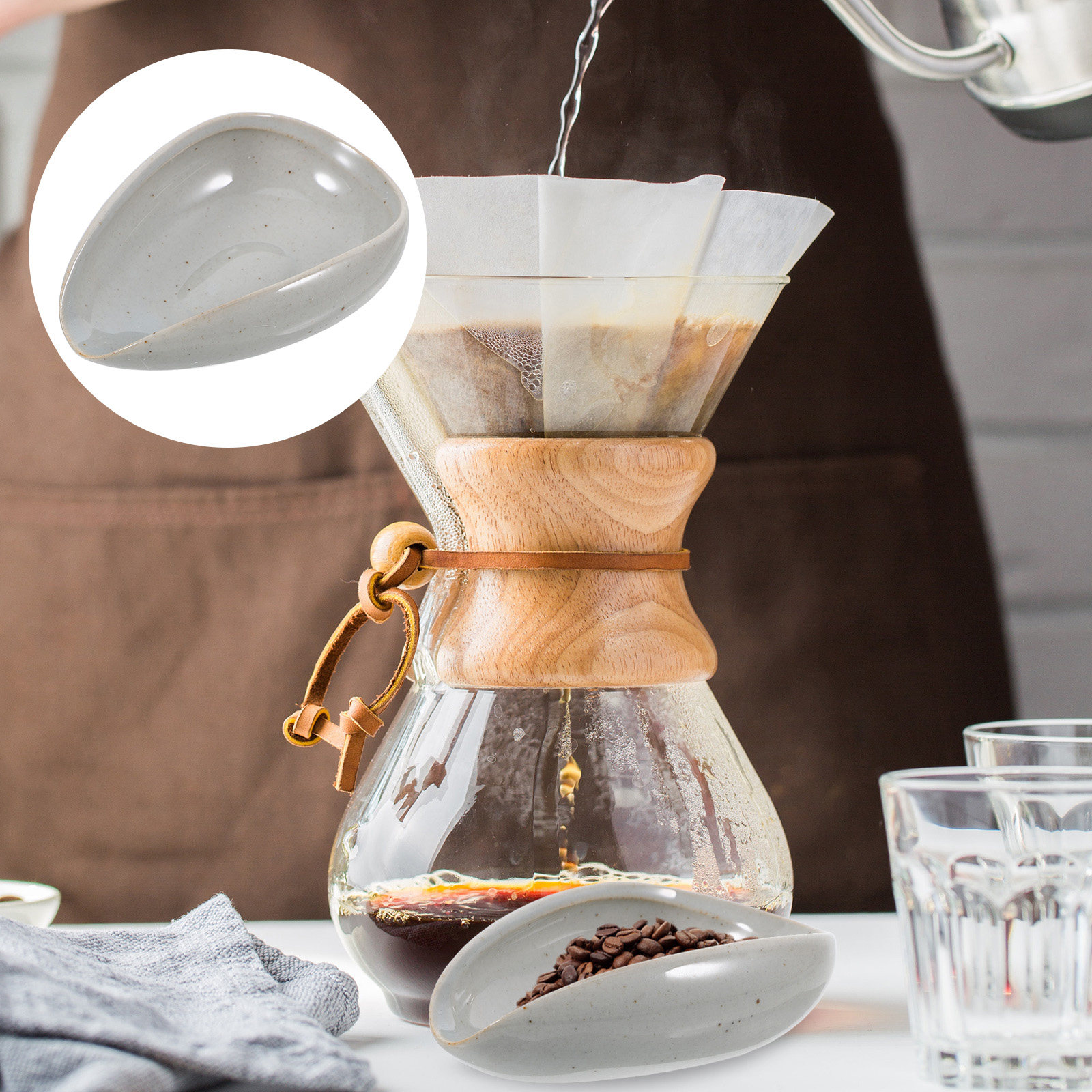 Coffee Tea Leaf - Plateau en céramique multifonction pour grains