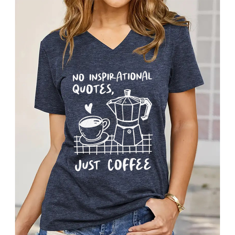 Just Coffee Print Femme T-shir - Coffee Vs Tea avis et prix