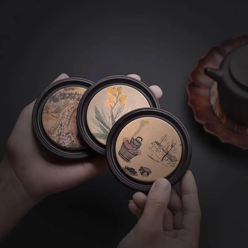 Tapis de tasse rond en bois, d - Coffee Tea In Chinese avis et prix