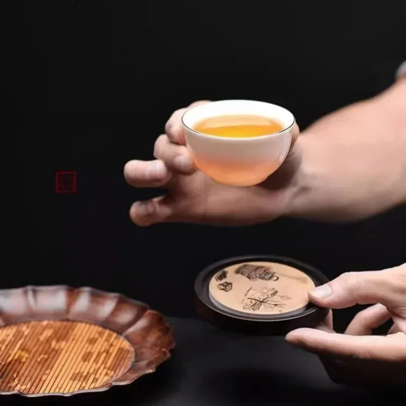 Tapis de tasse rond en bois, d - Coffee Tea In Chinese avis et prix