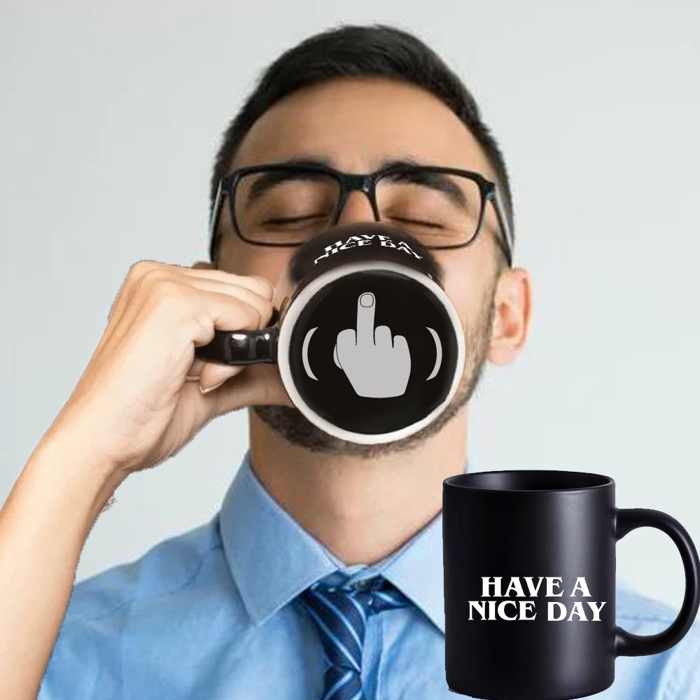 Tasse drôle en céramique noire - Coffee Tea And Company avis et prix