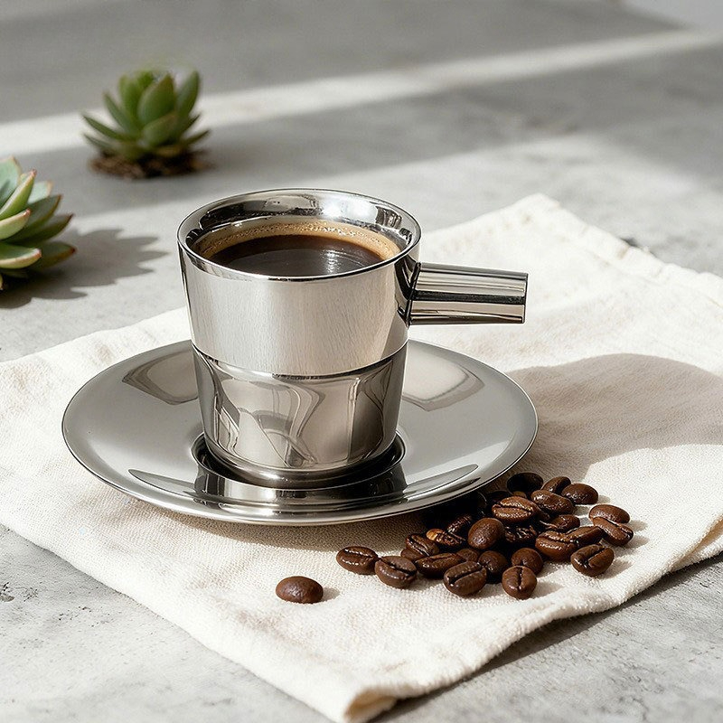 Lot de 2 tasses à café en acie - Coffee Tea Latte avis et prix