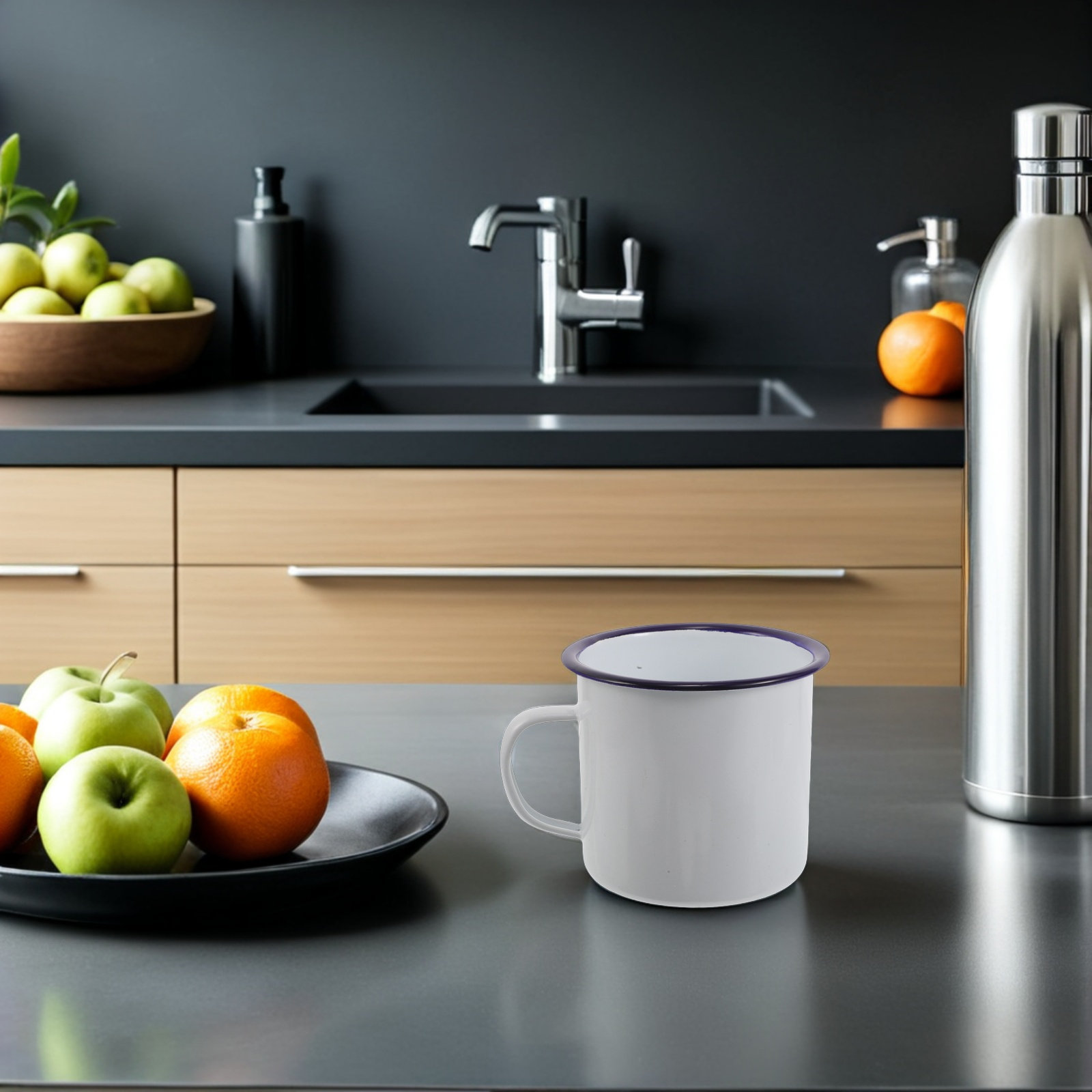 Ensemble de 2 tasses en émail, - Coffee Tea Latte avis et prix